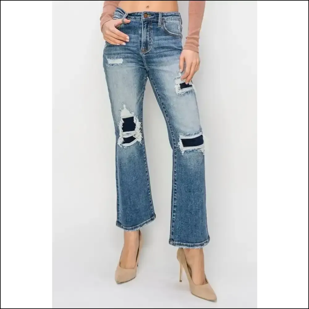 Risen High Rise: where your Confidence Meets Ankle Flair and Distress! 😄