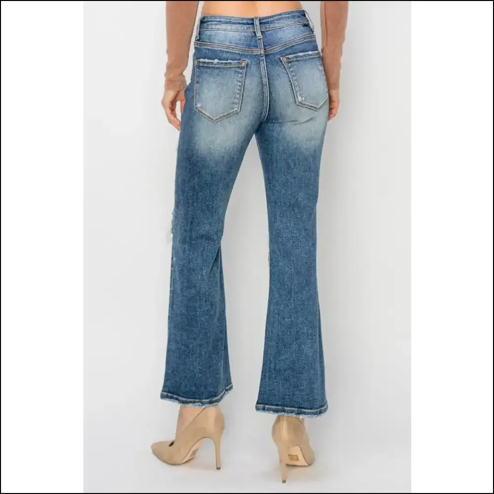 Risen High Rise: where your Confidence Meets Ankle Flair and Distress! 😄