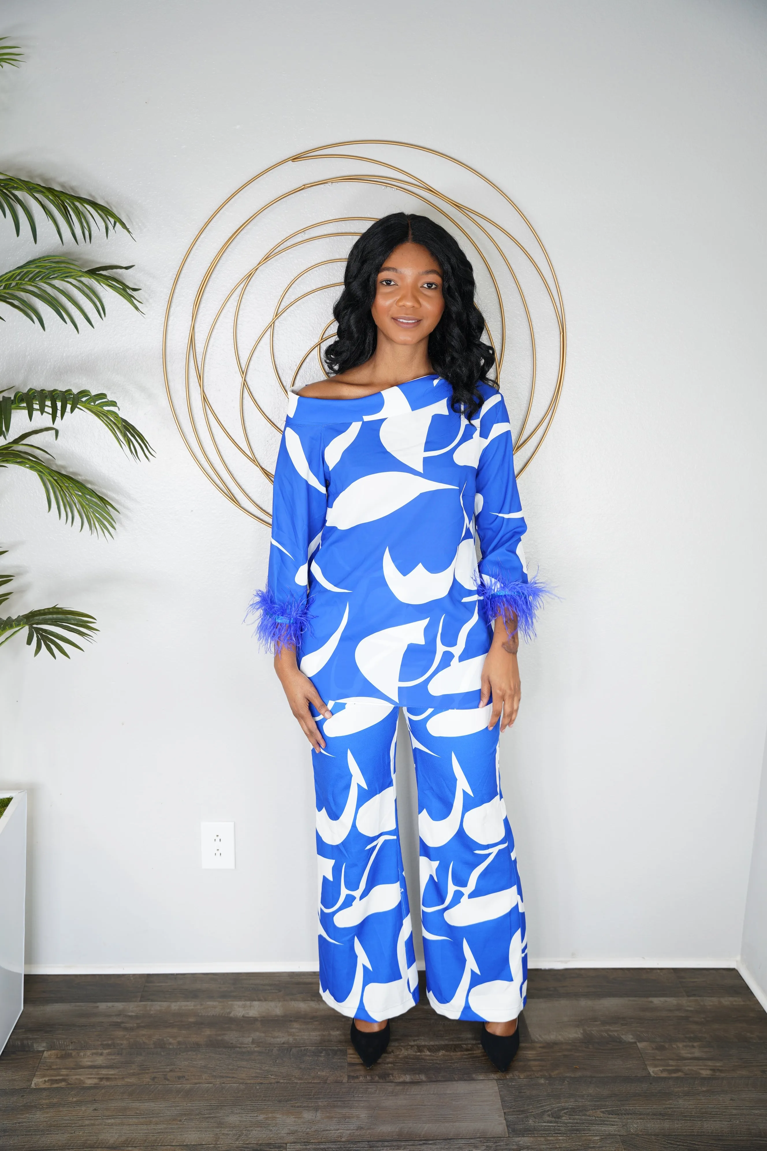 Royal blue family two piece set