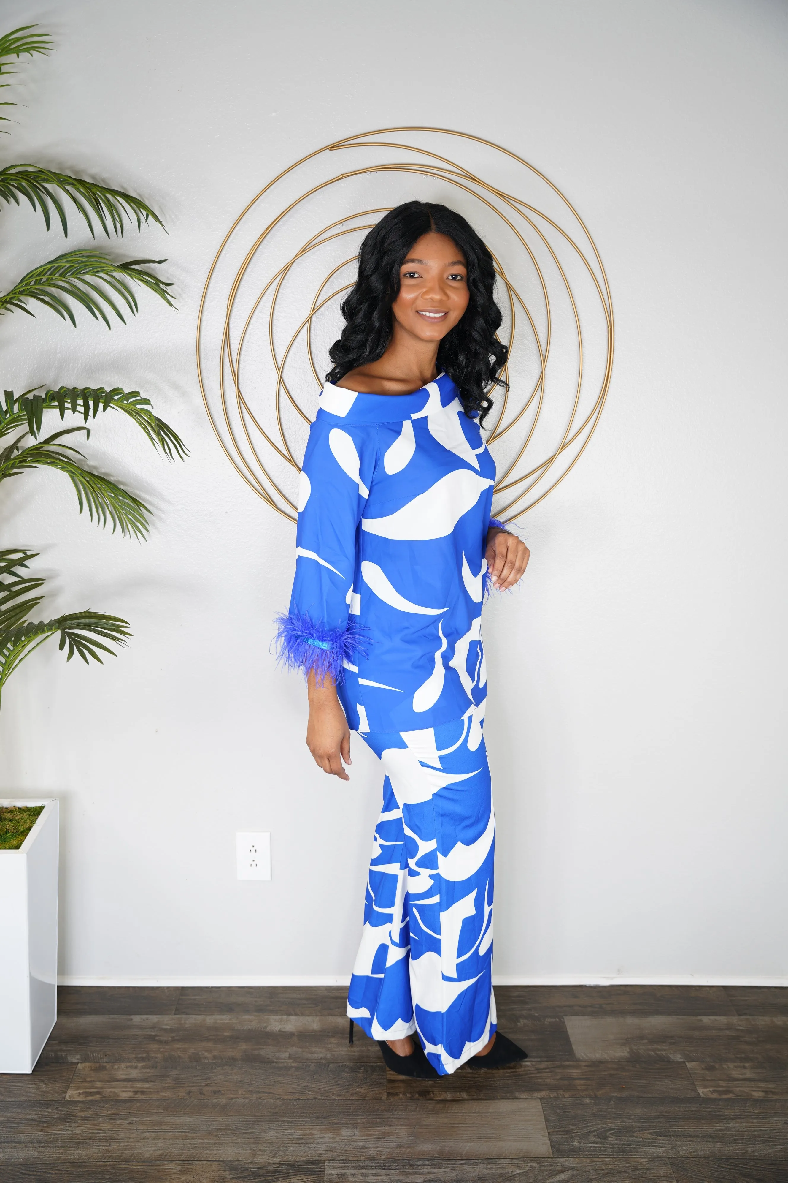 Royal blue family two piece set