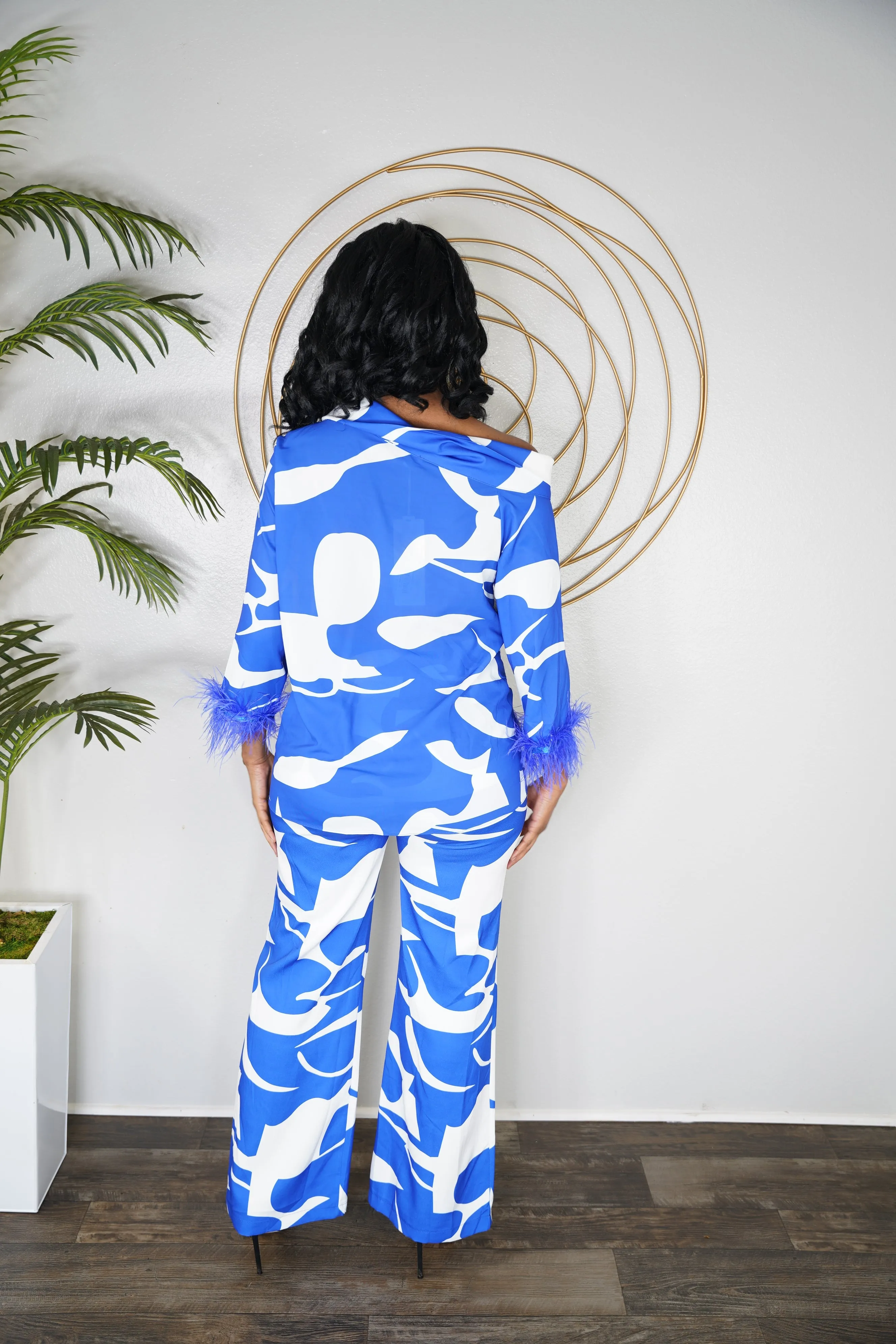 Royal blue family two piece set