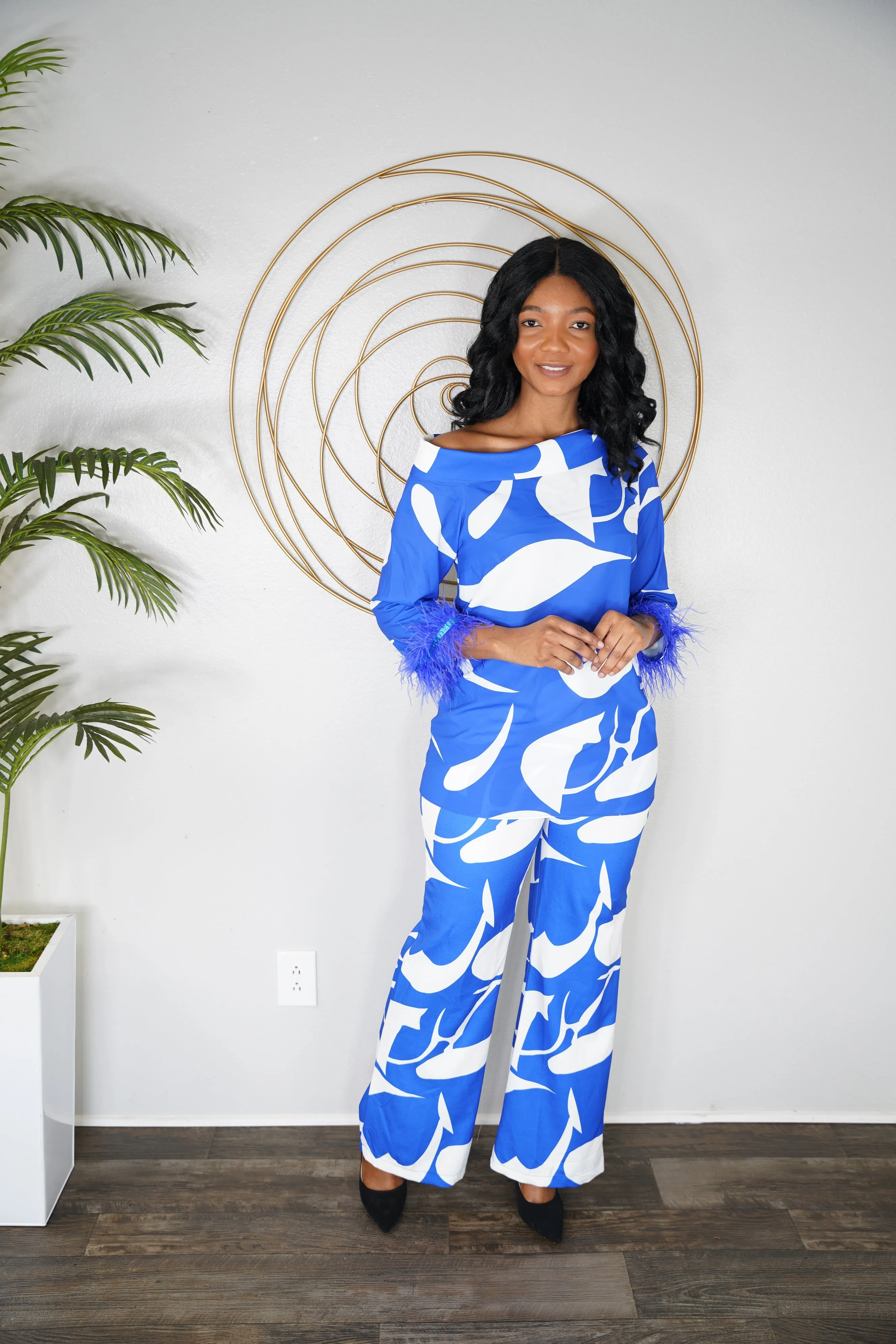 Royal blue family two piece set