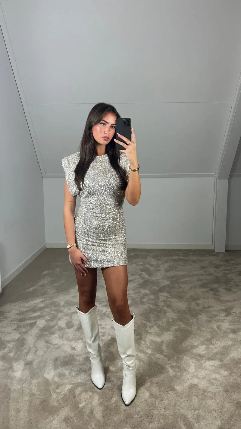 Saskia | Quilted Off Shoulder Mini Dress