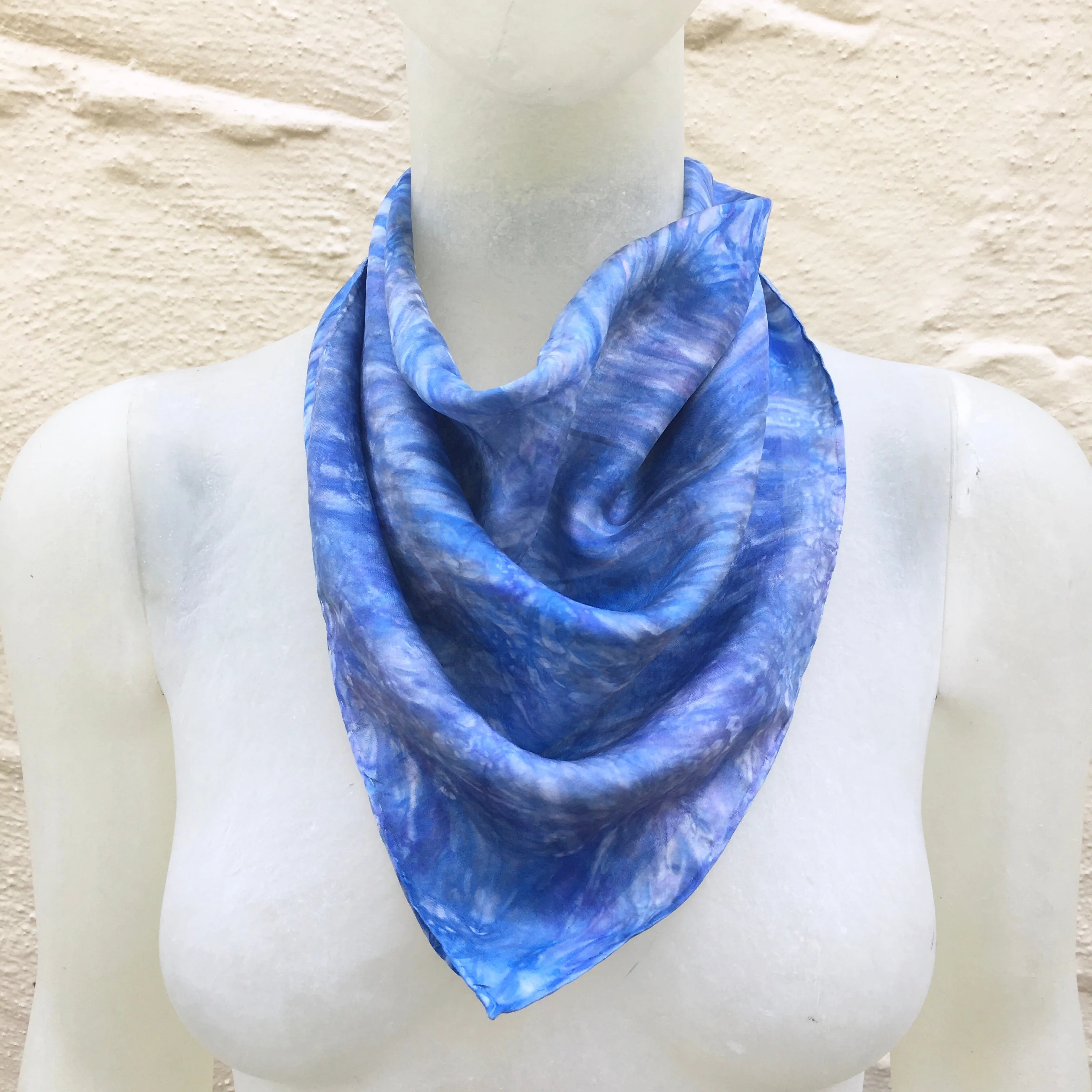 Scarf Spree: (S) Royal Blue 21"x21" Silk Bandana