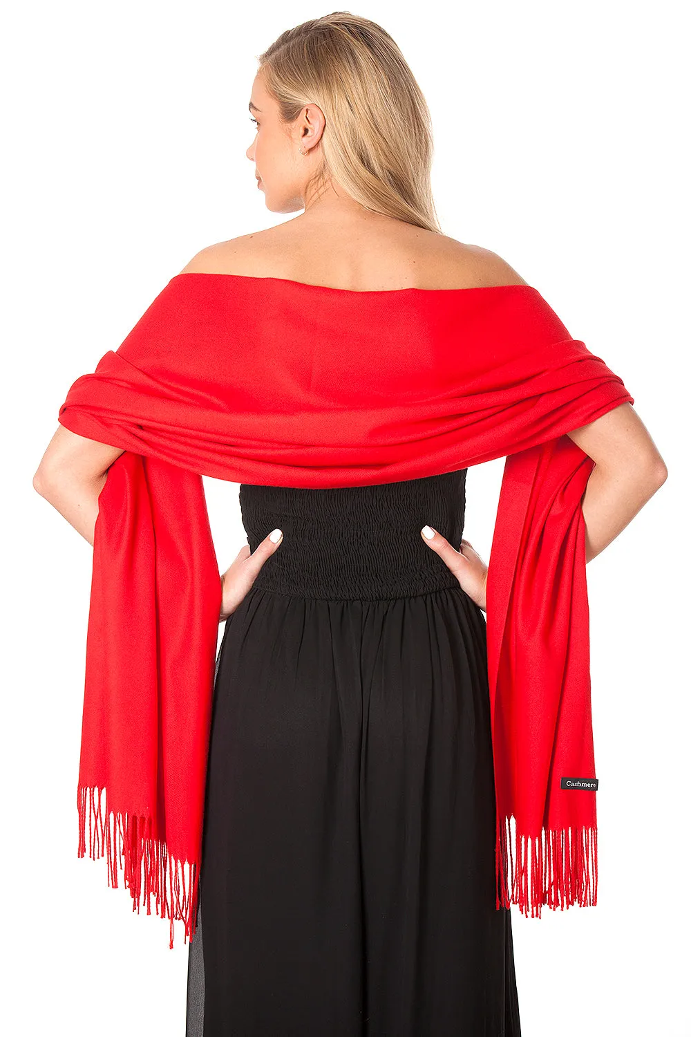 Scarlet Red Cashmere Pashmina Shawl Scarf