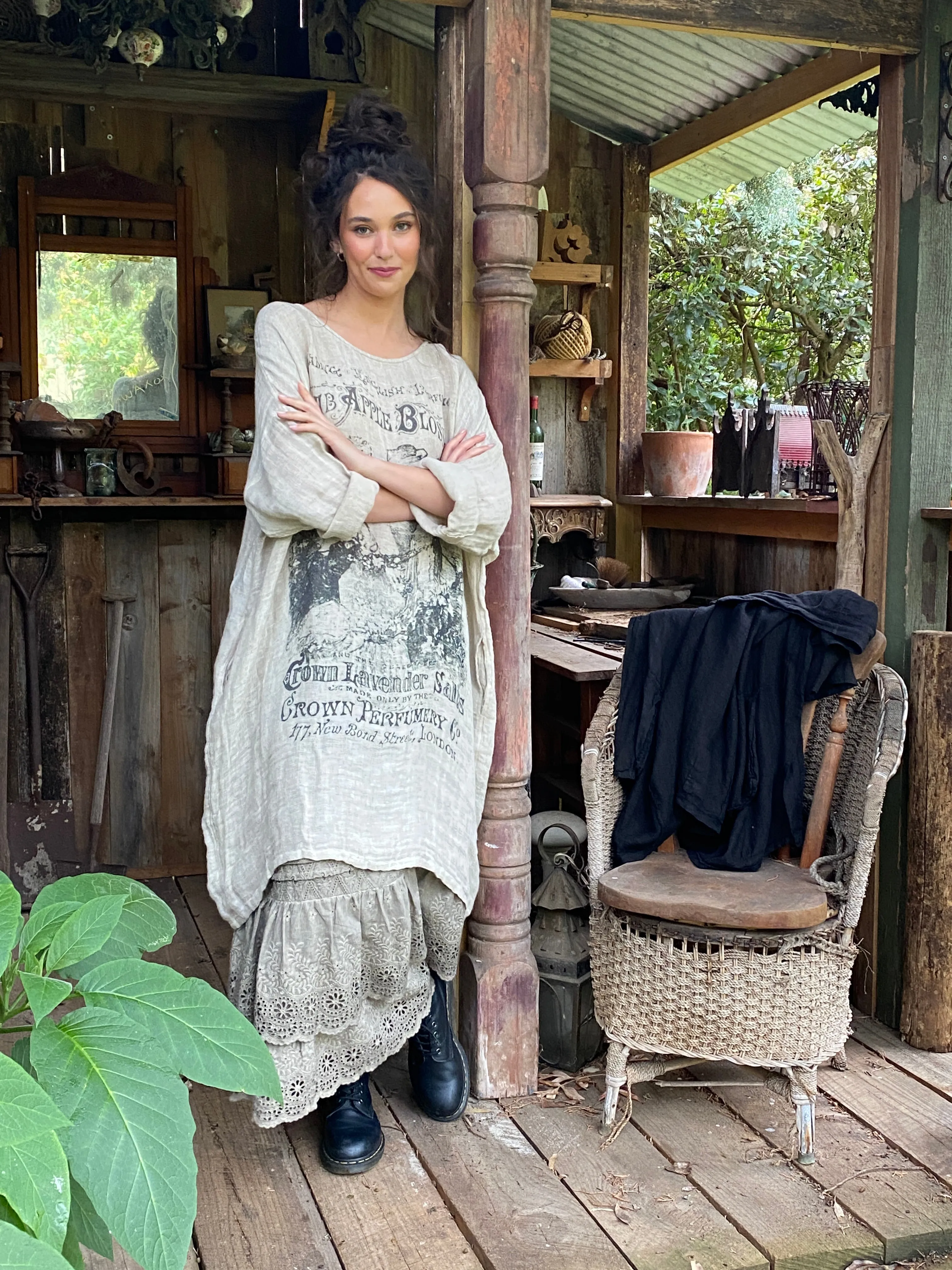 Secret Garden Linen Gauze dress.