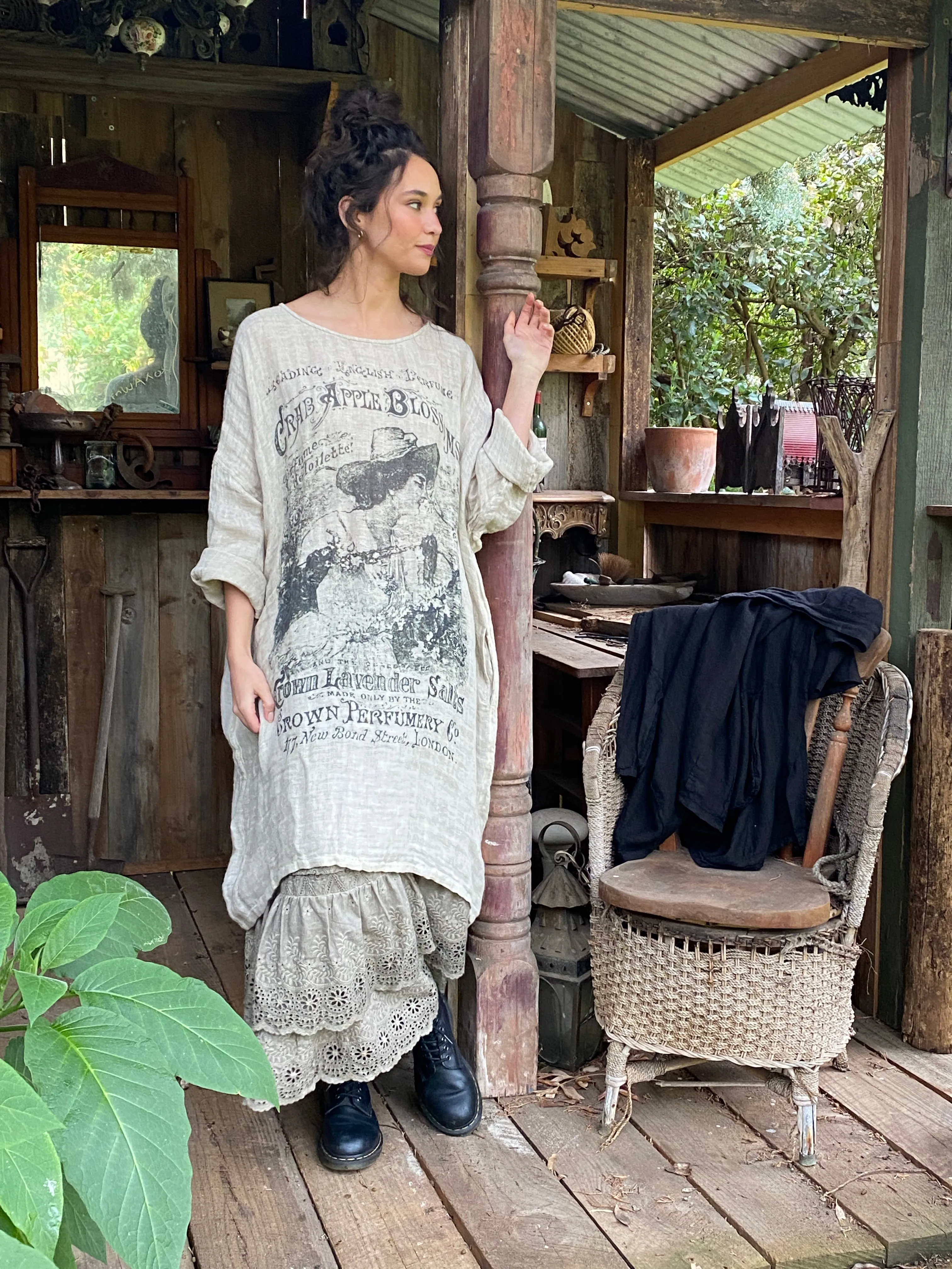 Secret Garden Linen Gauze dress.