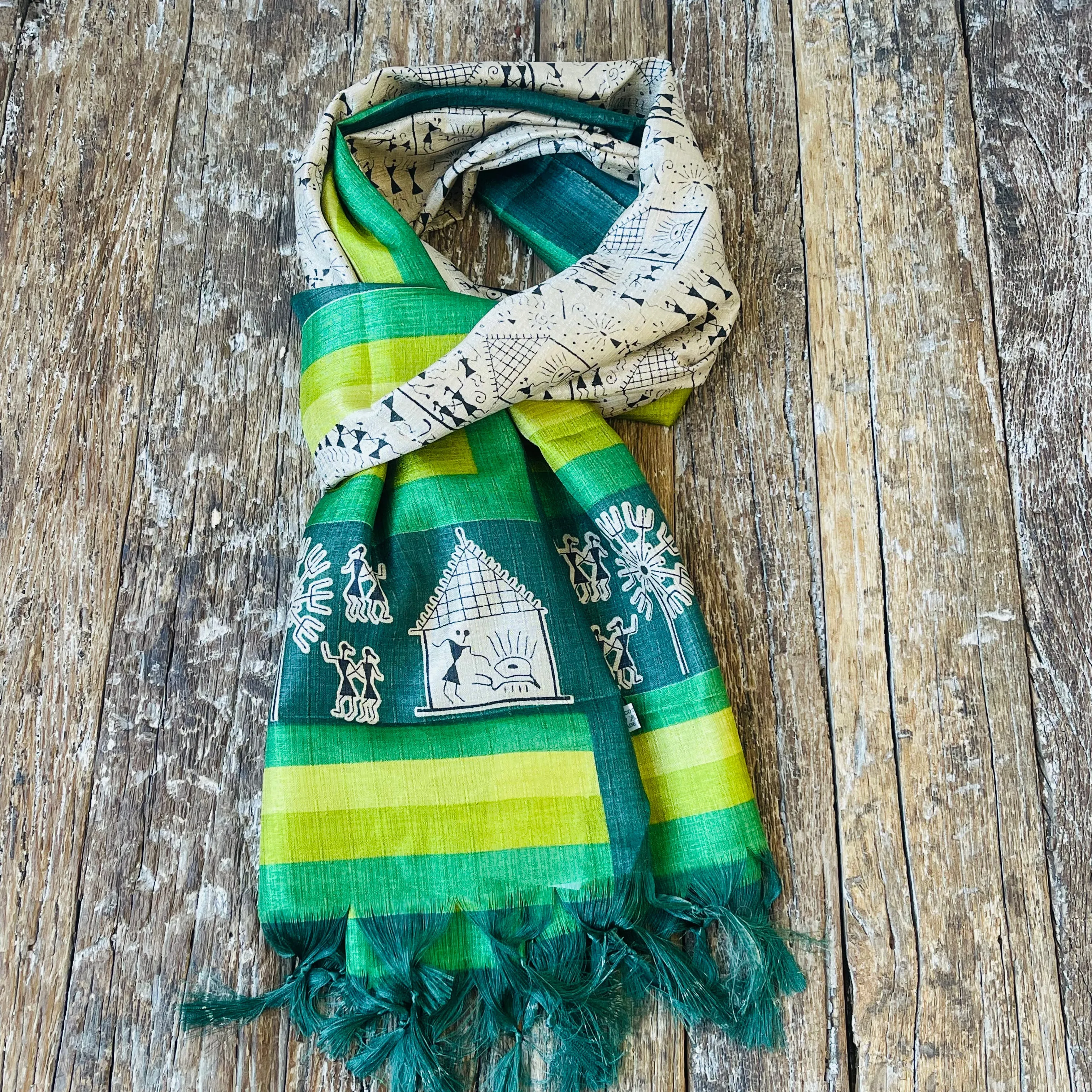 SILK FRINGED SARONG/ SCARF 100x180CM