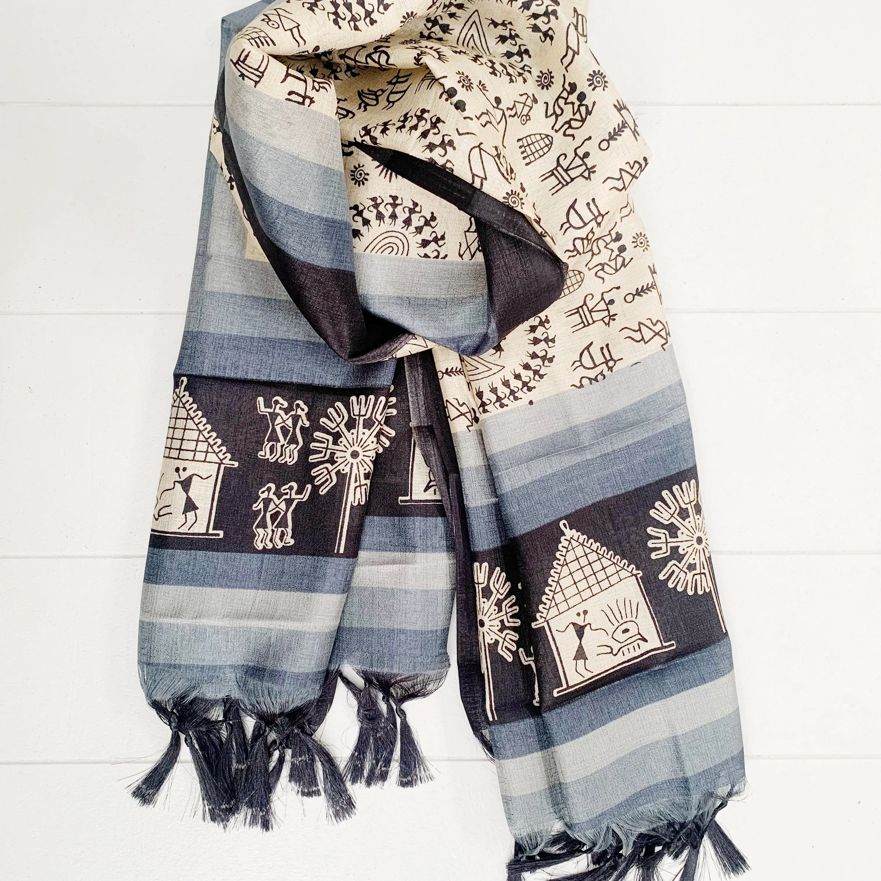 SILK FRINGED SARONG/ SCARF 100x180CM