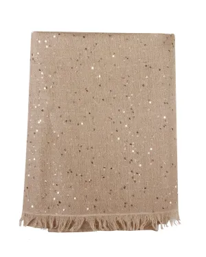 Silk Linen Micro Paillette Scarf in Cornstalk