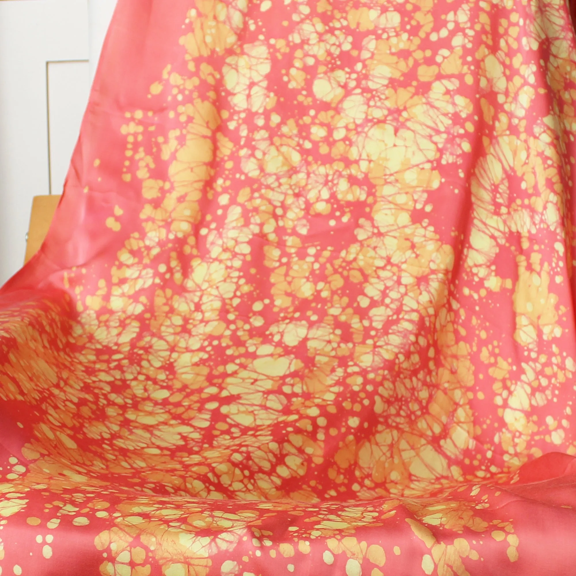 Silk Shawl - batik and tie dye; large