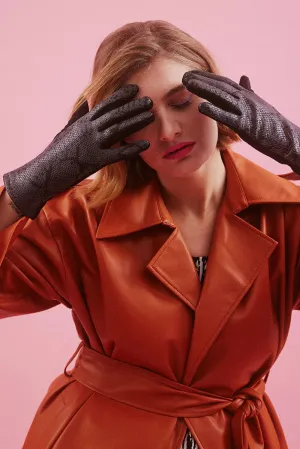 Snake Print Gloves