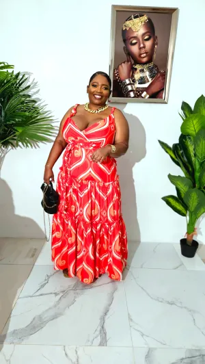 Sunset Goddess Maxi Dress || Orange