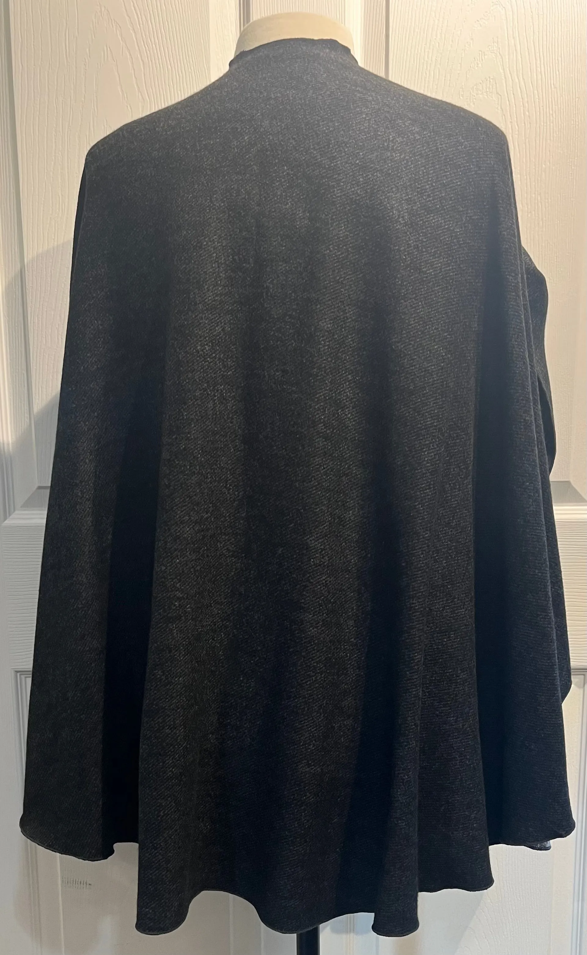 Taupe/Cream Reverses to Charcoal Grey Cashmere Shawl
