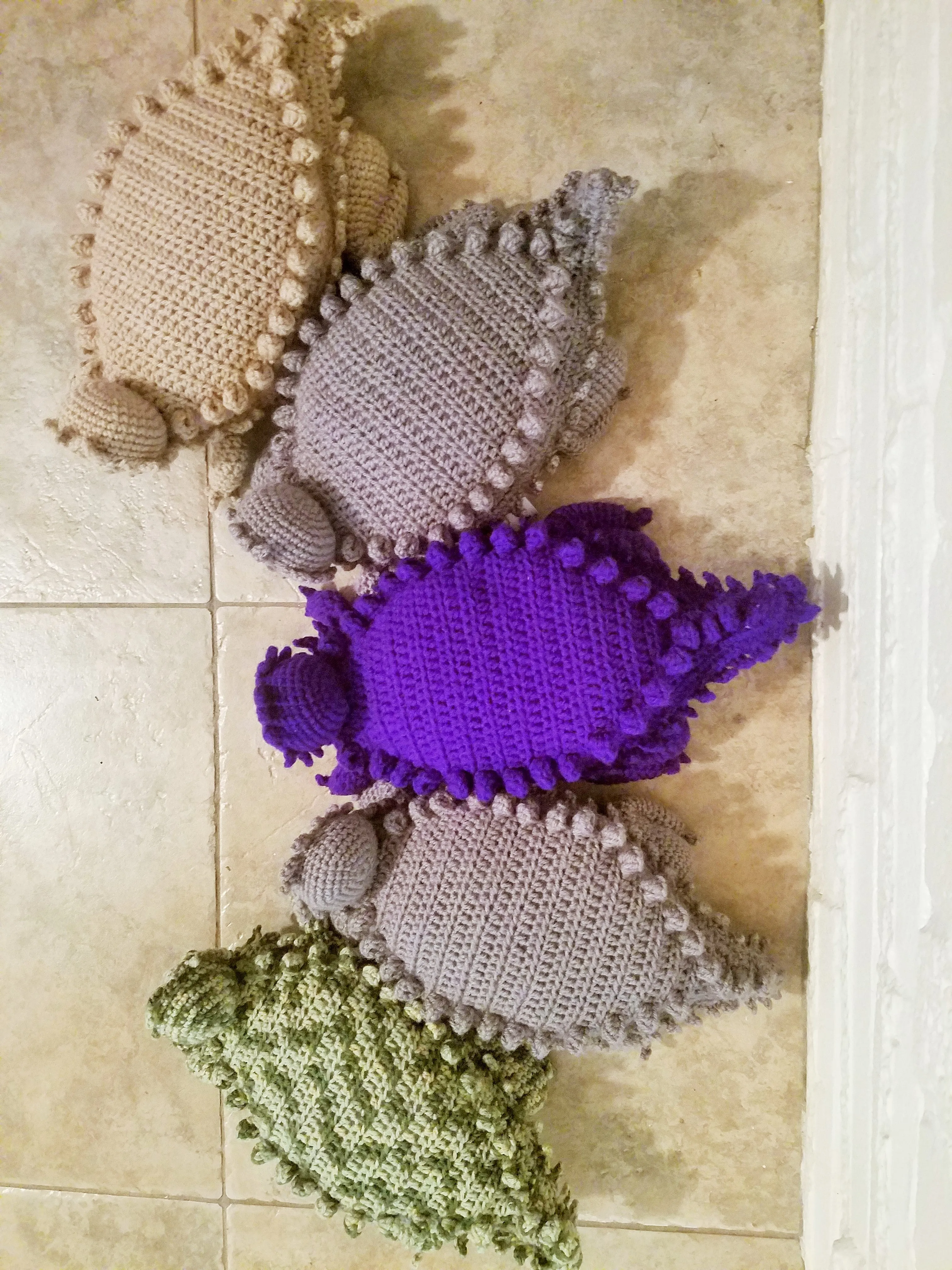 Texas Horny Toad Crochet Kit - Texas Horned Lizard Crochet Kit - Available in Beige, Gray, Purple or Camouflage
