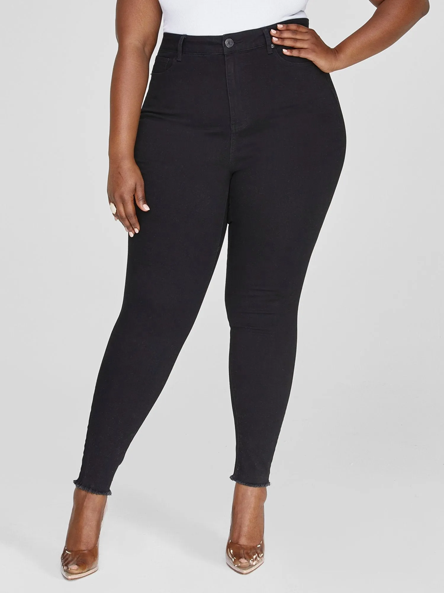 Ultra High Rise Black Skinny Jeans - Tall Inseam