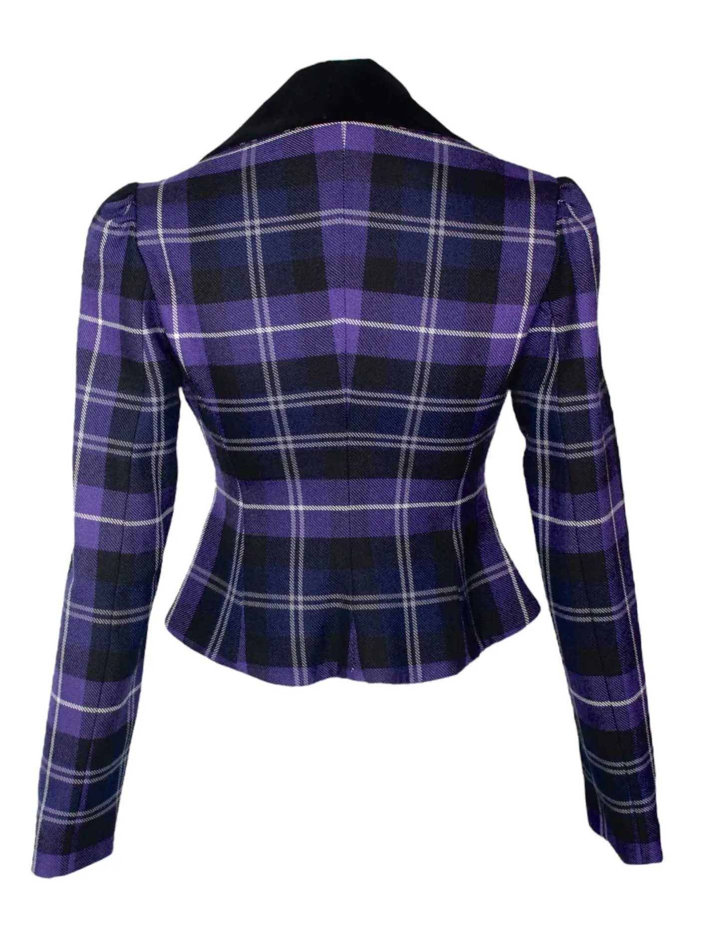 Vivienne Westwood MacPoiret Purple Tartan Blazer with Chain, 'On Liberty', AW94, 10 UK