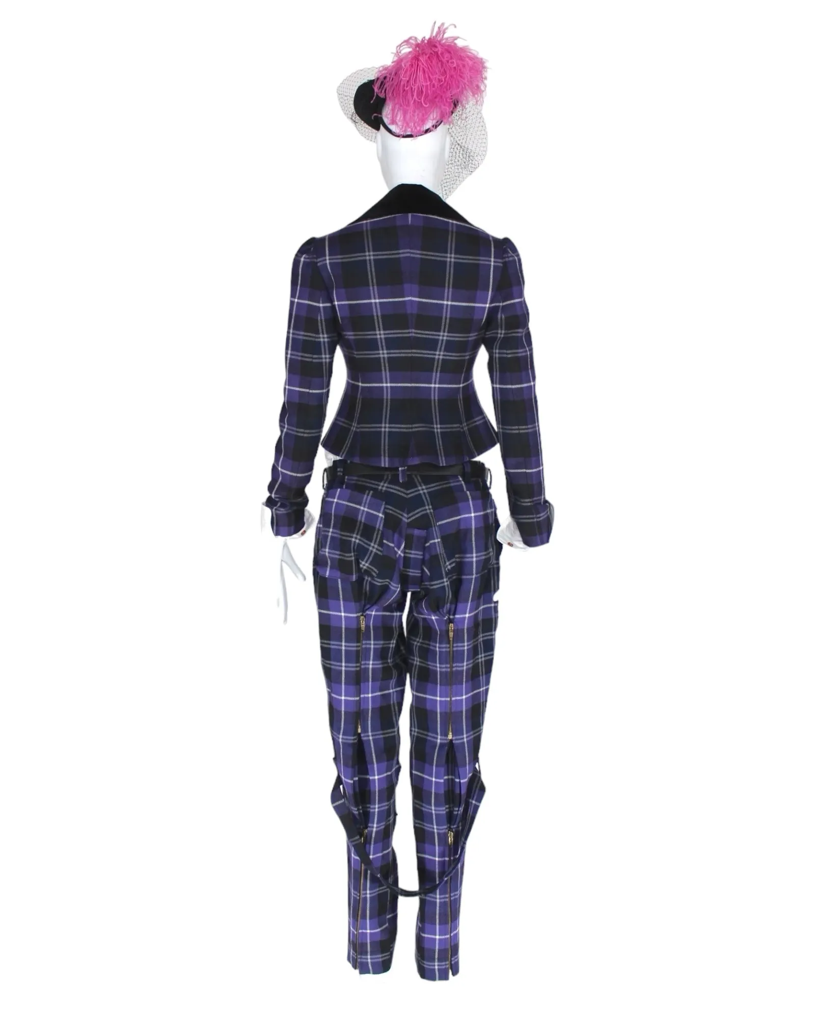 Vivienne Westwood MacPoiret Purple Tartan Blazer with Chain, 'On Liberty', AW94, 10 UK