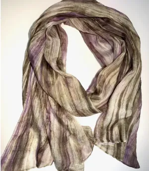 Watercolor Scarf - Olive & Pale Lavender