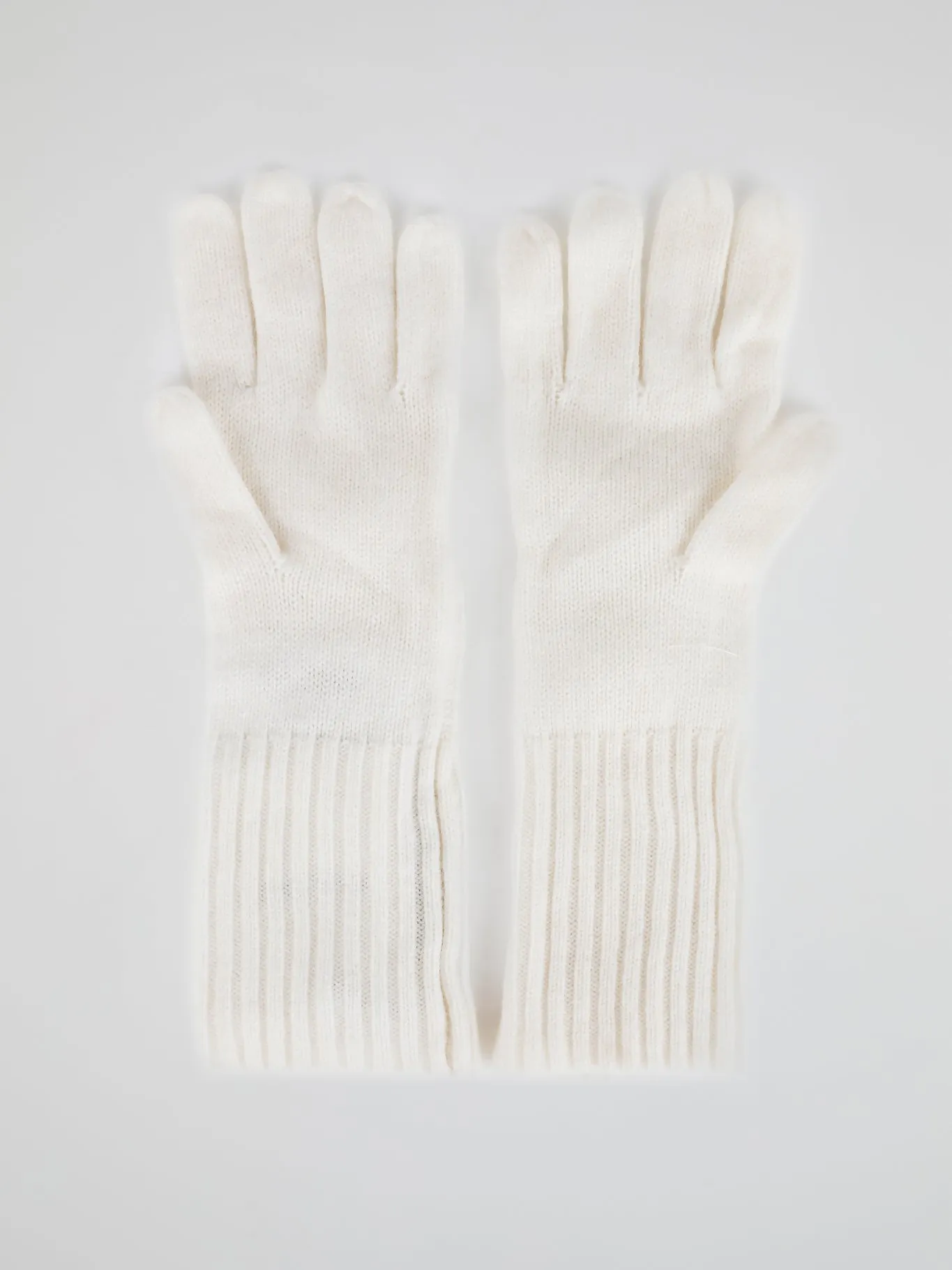 White Mink Fur Pom Pom Gloves