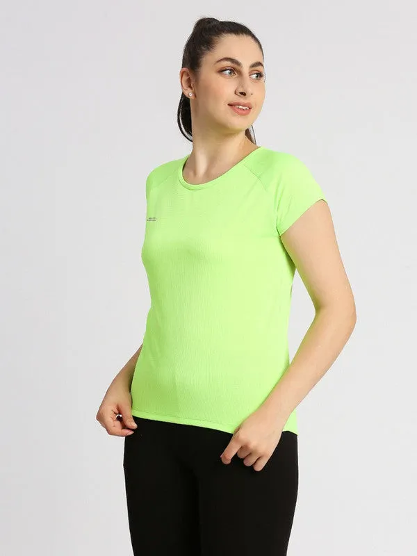 Women Neon Green Solid Top - Adventure Tee Mk-NG