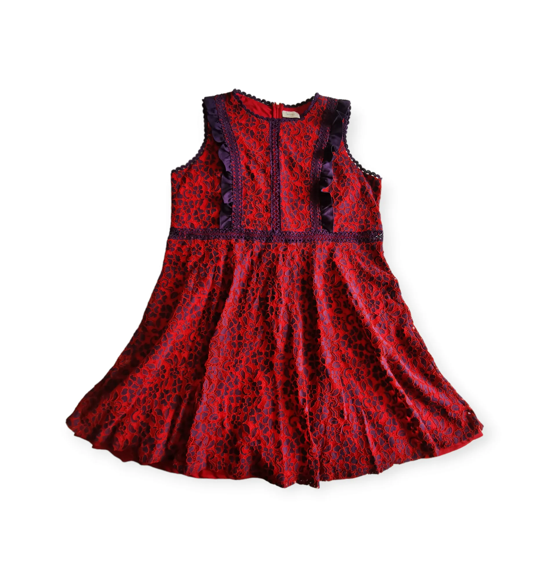 WOMENS PLUS SIZE 2X (18/20) - MYSTIC LOS ANGELES, Embroidered A-line Lace and Crothet Dress EUC B58