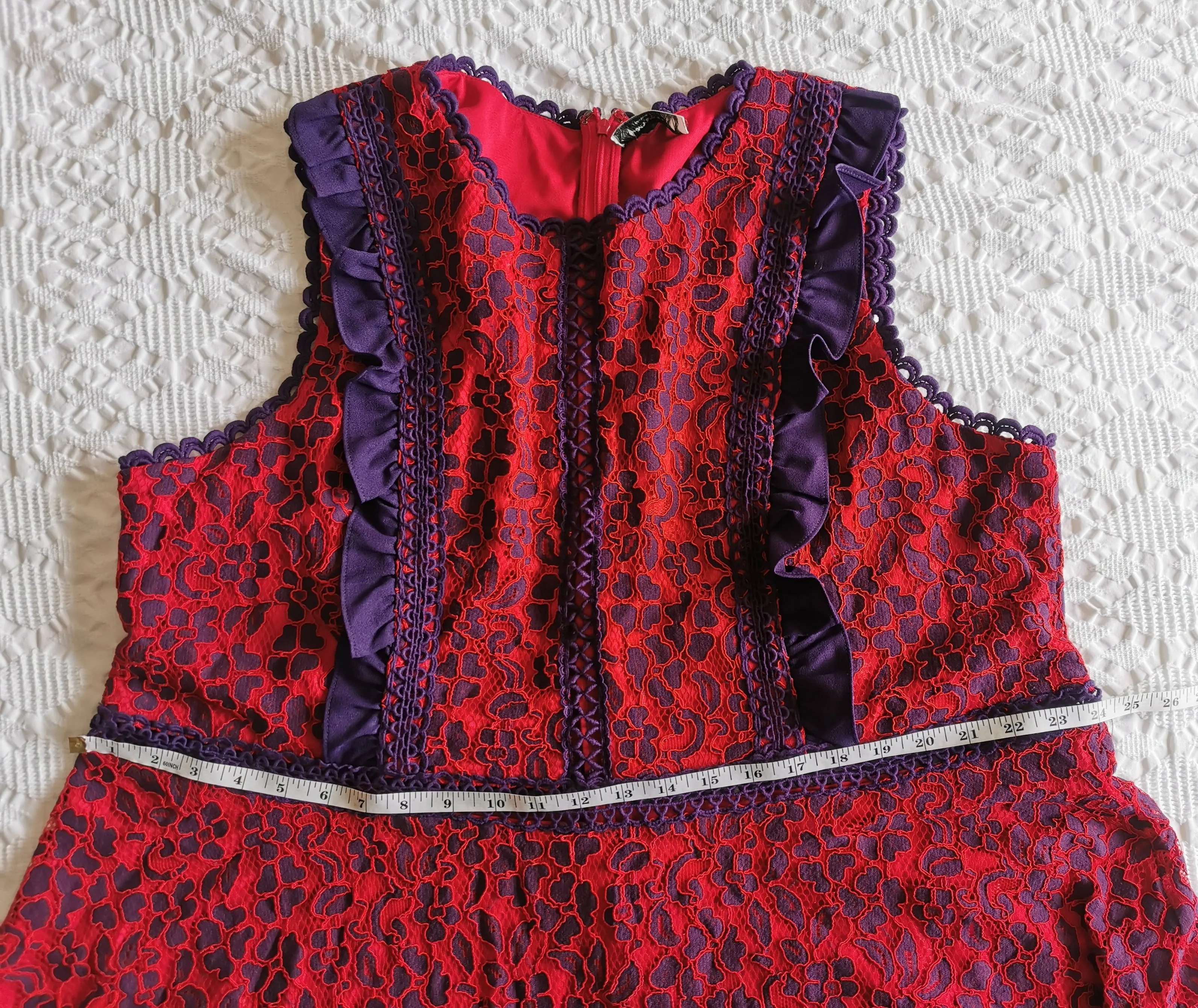 WOMENS PLUS SIZE 2X (18/20) - MYSTIC LOS ANGELES, Embroidered A-line Lace and Crothet Dress EUC B58