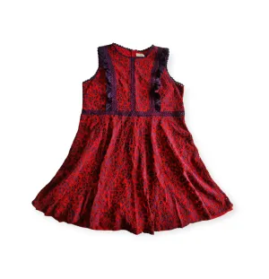 WOMENS PLUS SIZE 2X (18/20) - MYSTIC LOS ANGELES, Embroidered A-line Lace and Crothet Dress EUC B58