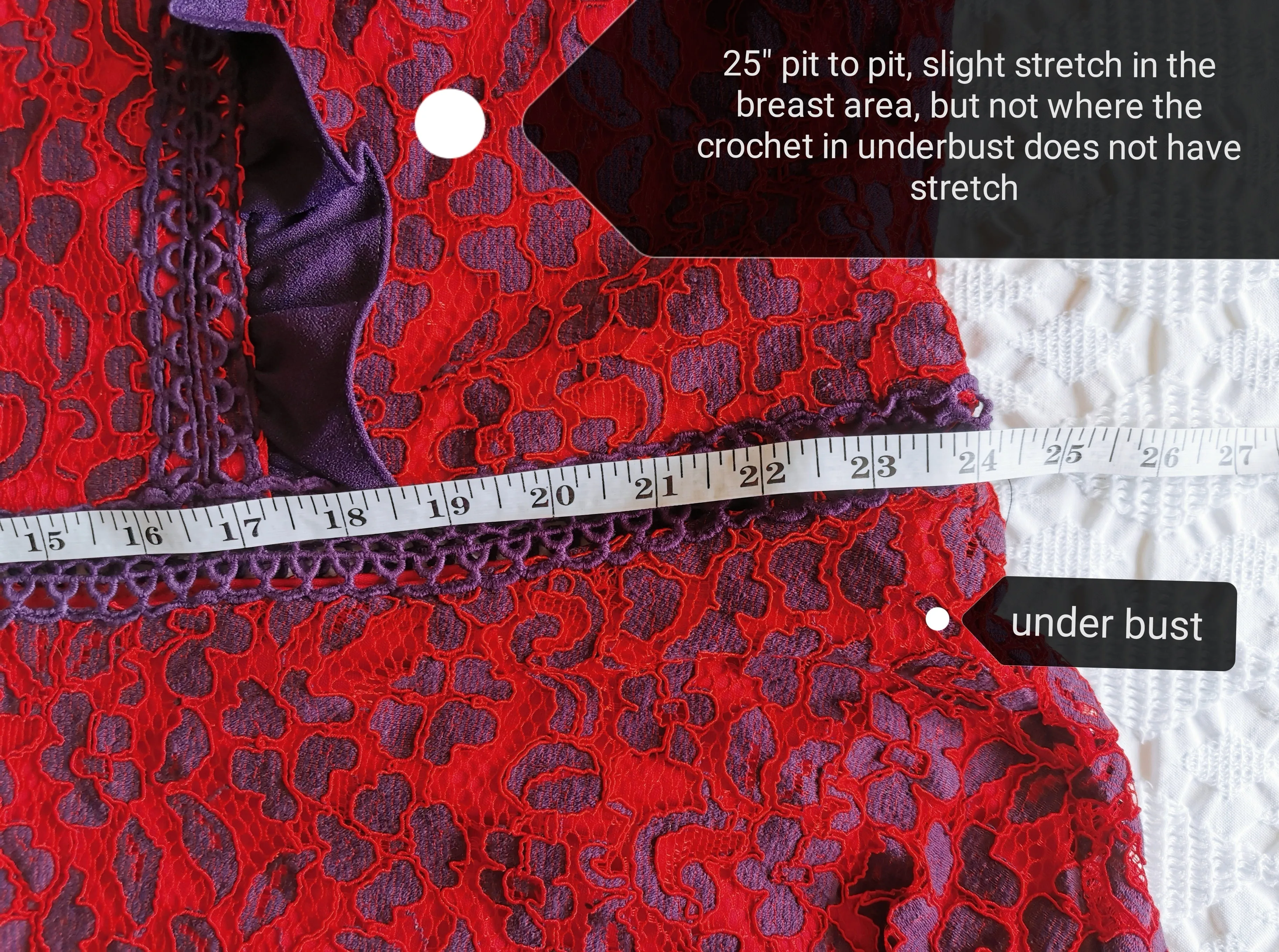 WOMENS PLUS SIZE 2X (18/20) - MYSTIC LOS ANGELES, Embroidered A-line Lace and Crothet Dress EUC B58