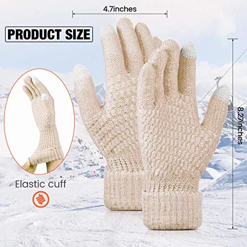 Womens Touch Screen Fleece Lined Gloves (4 Pairs)