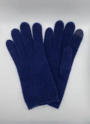 Wool & Cashmere Plain Gloves - Navy