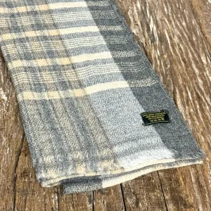 WOOL N CASHMERE BLEND BEIGE CHECKERED SOFT SHAWLS