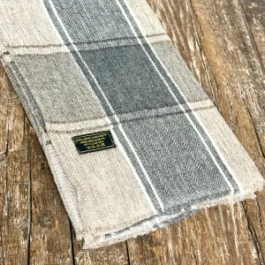 WOOL N CASHMERE BLEND BEIGE CHECKERED SOFT SHAWLS