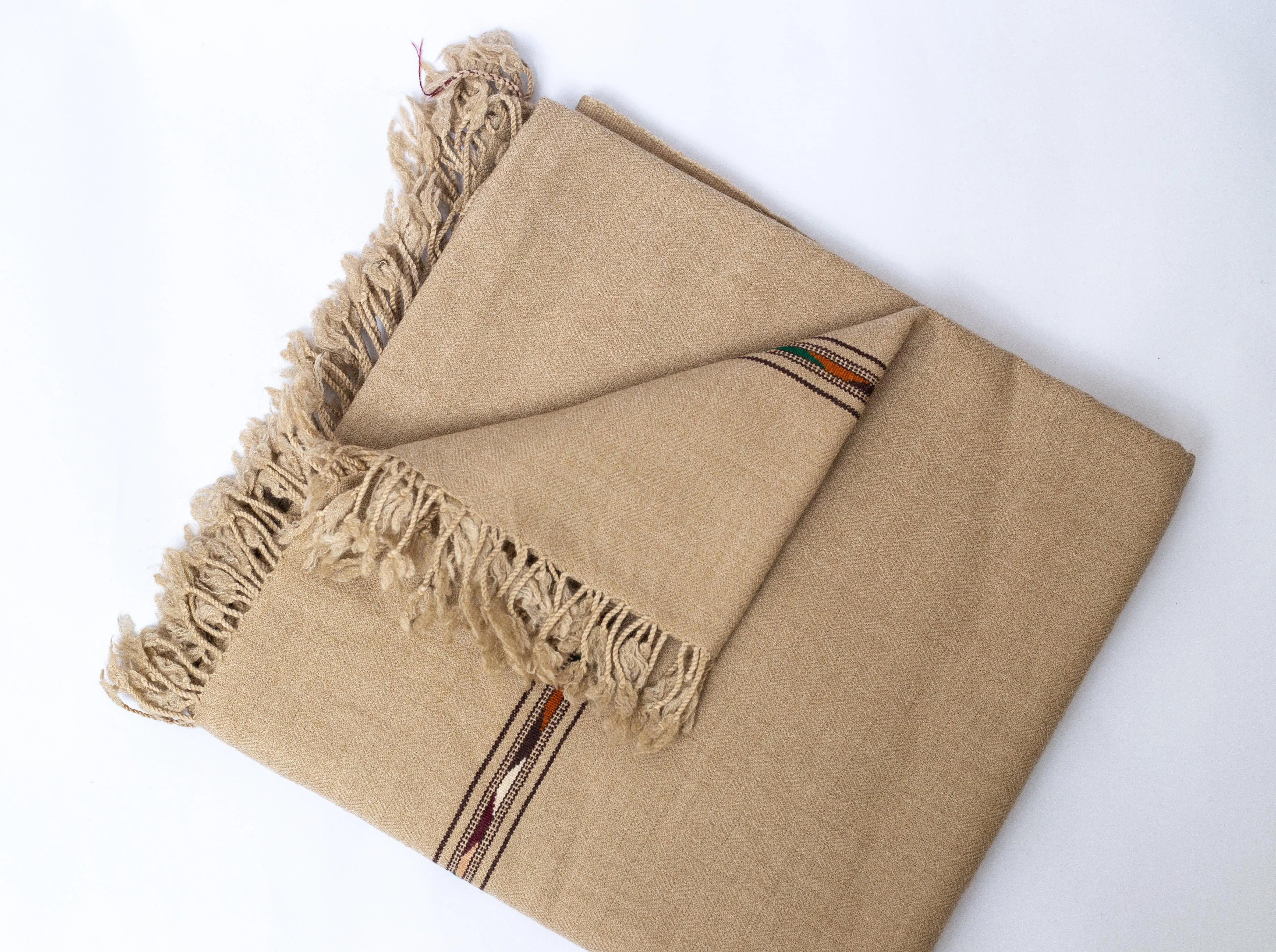 Wool Shawl Light Brown