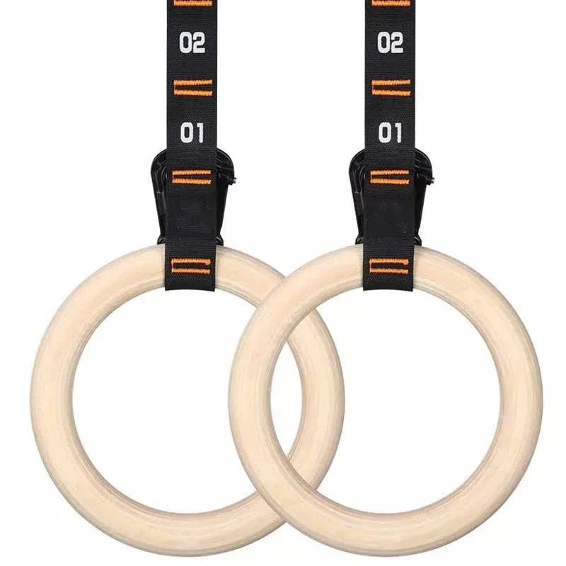XTC Gear | X-Series Wood Gymnastic Rings w/Straps - 1.25" - Pair