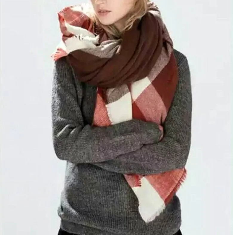 za winter scarf Tartan Scarf women desigual Plaid Scarf cuadros er Unisex Acrylic Basic Shawls warm bufandas