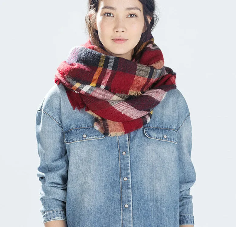 za winter scarf Tartan Scarf women desigual Plaid Scarf cuadros er Unisex Acrylic Basic Shawls warm bufandas