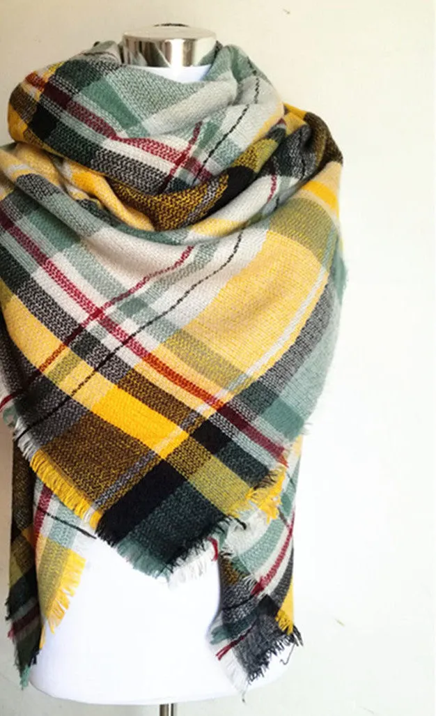 za winter scarf Tartan Scarf women desigual Plaid Scarf cuadros er Unisex Acrylic Basic Shawls warm bufandas