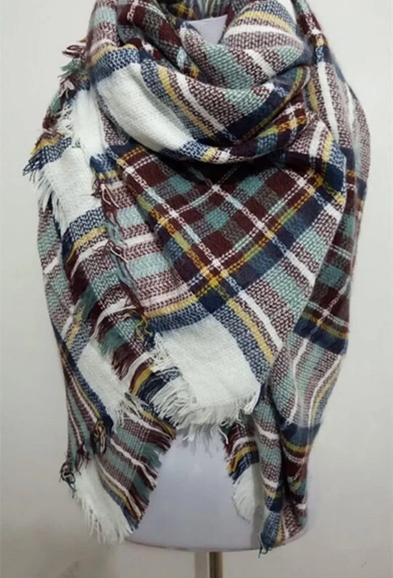 za winter scarf Tartan Scarf women desigual Plaid Scarf cuadros er Unisex Acrylic Basic Shawls warm bufandas