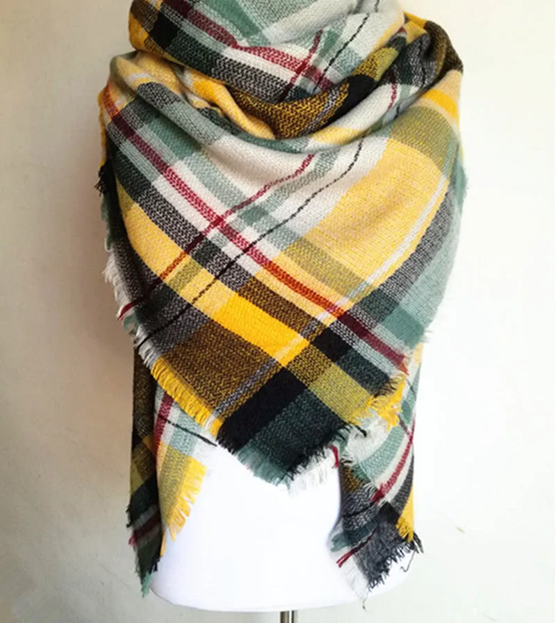 za winter scarf Tartan Scarf women desigual Plaid Scarf cuadros er Unisex Acrylic Basic Shawls warm bufandas