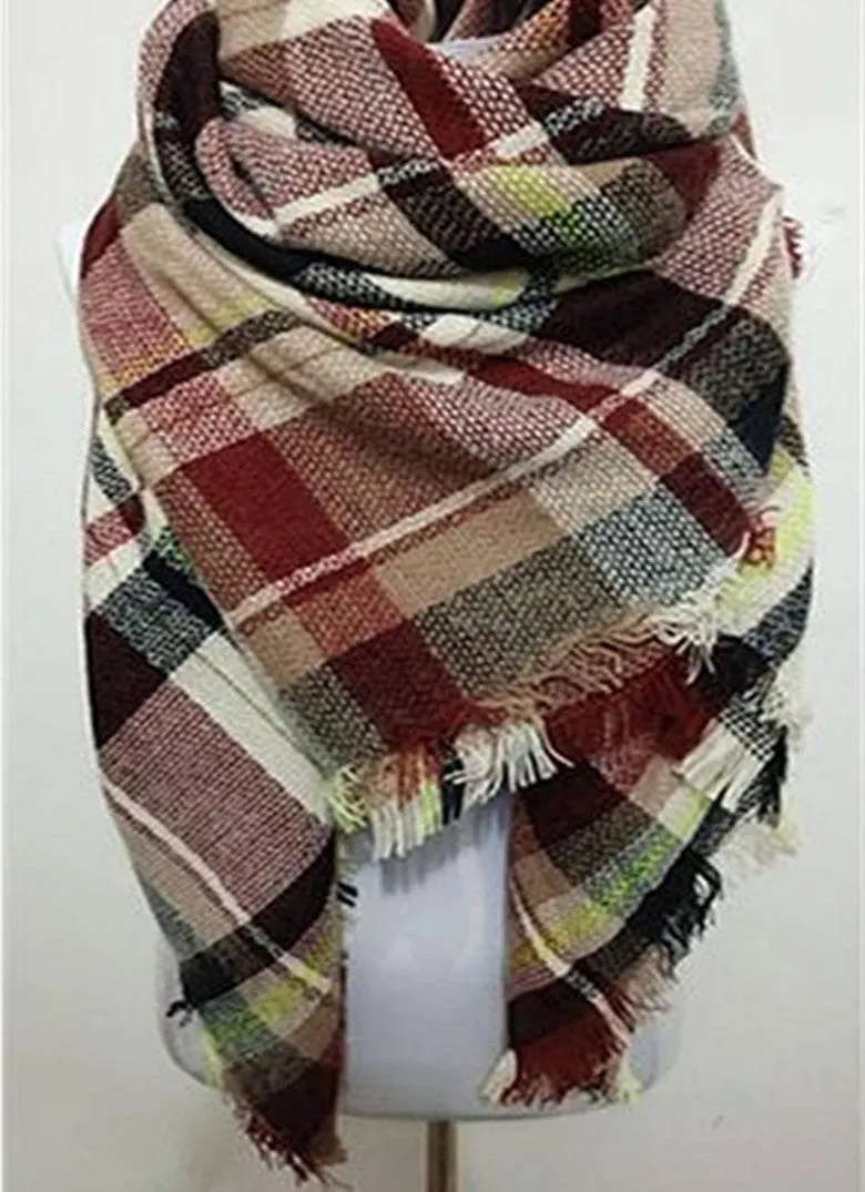 za winter scarf Tartan Scarf women desigual Plaid Scarf cuadros er Unisex Acrylic Basic Shawls warm bufandas