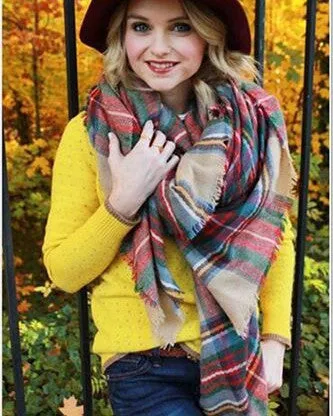 za winter scarf Tartan Scarf women desigual Plaid Scarf cuadros er Unisex Acrylic Basic Shawls warm bufandas