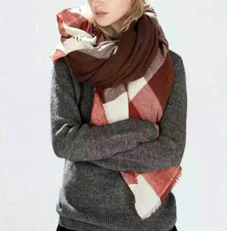 za winter scarf Tartan Scarf women desigual Plaid Scarf cuadros er Unisex Acrylic Basic Shawls warm bufandas