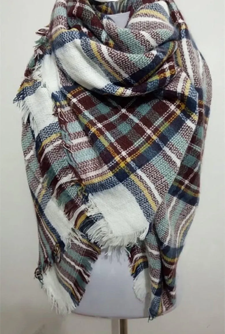 za winter scarf Tartan Scarf women desigual Plaid Scarf cuadros er Unisex Acrylic Basic Shawls warm bufandas