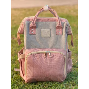 Zebra Babies - Nappy Bag Backpack Dusty Pink and Grey Essential