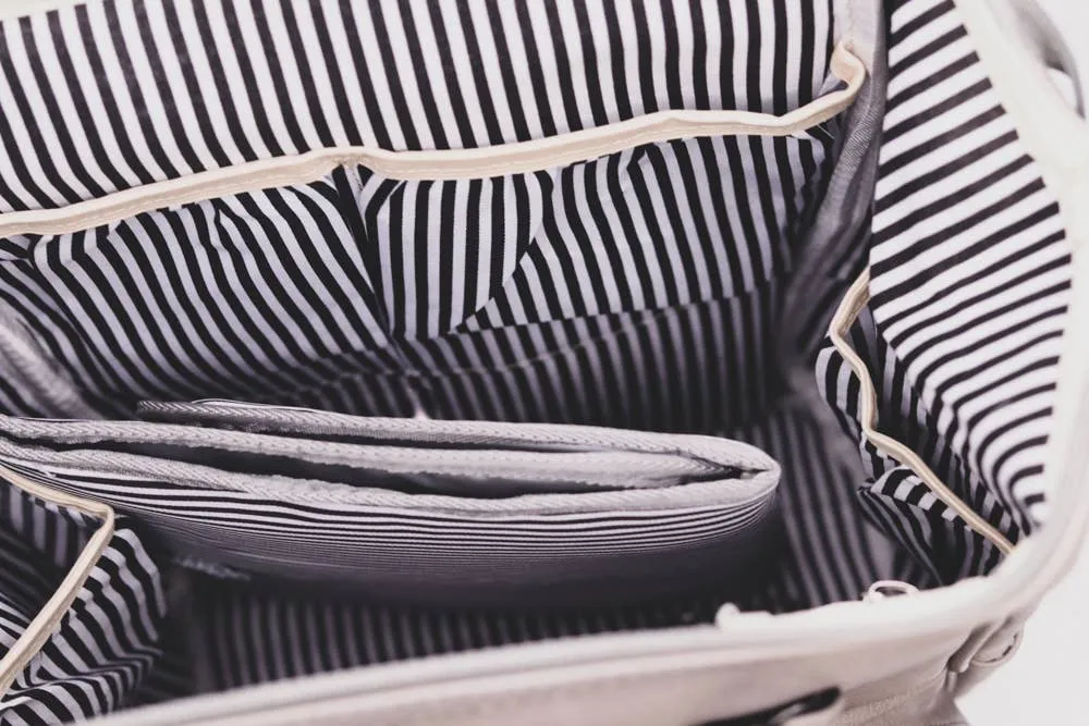 Zebra Babies - Nappy Bag Backpack Dusty Pink and Grey Essential