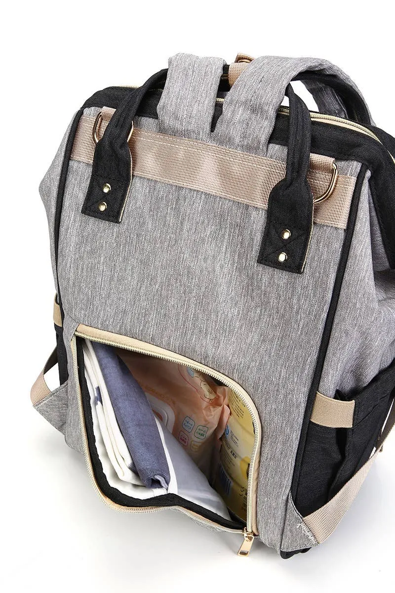 Zebra Babies - Nappy Bag Backpack Dusty Pink and Grey Essential
