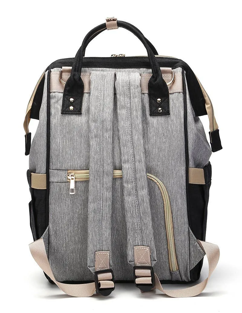 Zebra Babies - Nappy Bag Backpack Dusty Pink and Grey Essential